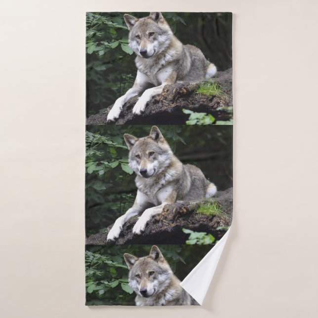 Wolf Howl Wild Life Animal Trees Destiny's Badhandtuch Set (Badehandtuch)