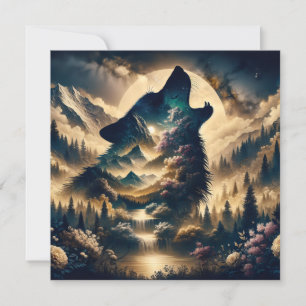 Wolf Howling am Mond