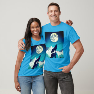 Wolf Howling am Vollmond T-Shirt