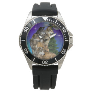 Wolf Howling Armbanduhr
