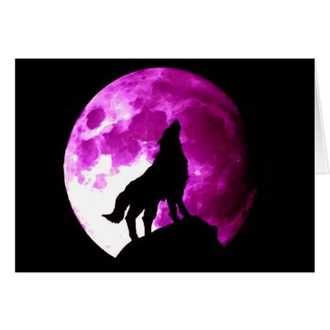 Wolf Howling auf dem Mond (Vorderseite (Horizontal))