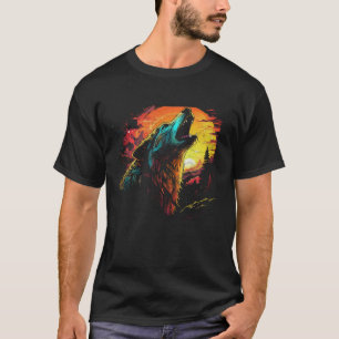 Wolf Howling auf dem Mond Frauen Alaskan Wildlife T-Shirt
