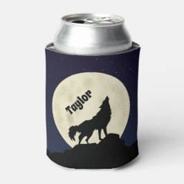 Wolf Howling auf dem Mond Illustration Personalisi Dosenkühler