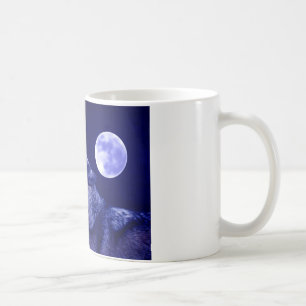 Wolf Howling auf dem Mond Kaffeetasse