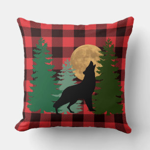 Wolf Howling Full Moon Kissen