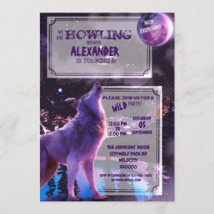 Wolf Howling   Geburtstags-Halloween-Einladung Einladung