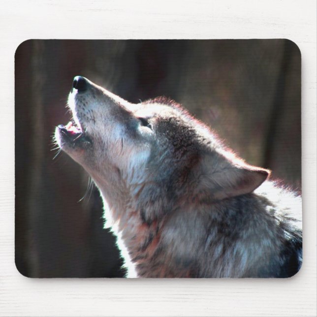 Wolf Howling Lone Wolf Mousepad (Vorne)