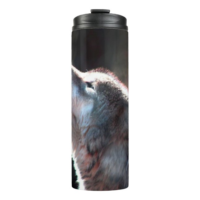Wolf Howling Lone Wolf Thermosbecher (Vorderseite)