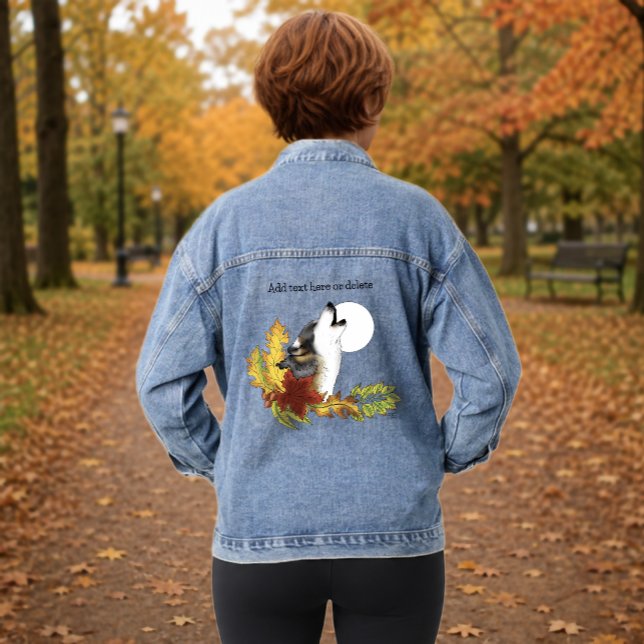 Wolf Howling Moon Jeansjacke (Von Creator hochgeladen)