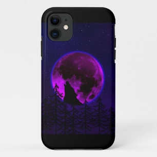 WOLF HOWLING MOON MAGENTA Case-Mate iPhone HÜLLE