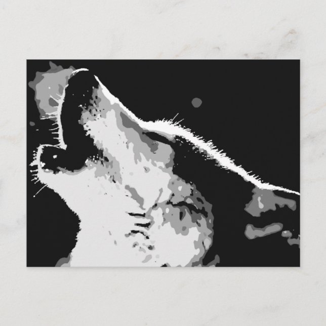 Wolf Howling Postkarte (Vorderseite)