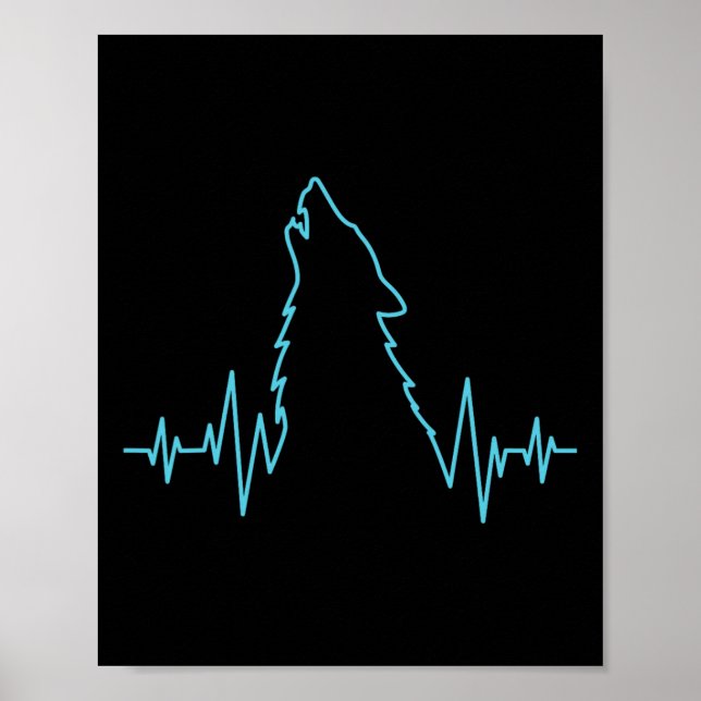 Wolf Howling Pulsschlag Wolfen Kostümtier Poster (Vorne)