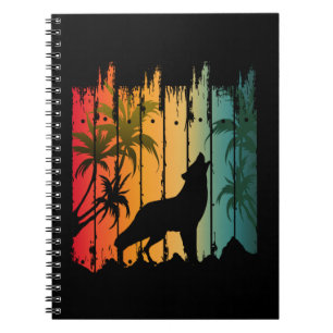 WOLF HOWLING SUNSET NOTIZBLOCK