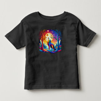 Wolf Howling unter einem surrealen Himmel Kleinkind T-shirt