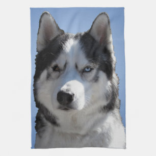 Wolf Hund Handtuch Husky Malamute Teetuch