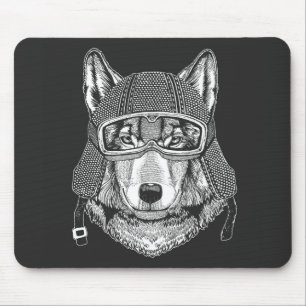Wolf-Hundemotorrad-Reiter Mousepad