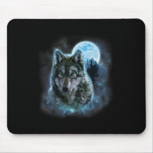 Wolf Icy Moon Galaxy Jagdground Graue Wölfe Fo Mousepad