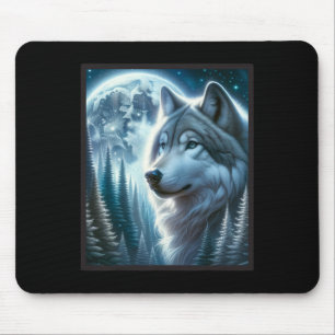 Wolf Icy Moon Galaxy Jagdground Graue Wölfe Fo Mousepad