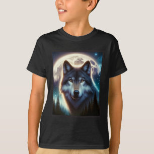 Wolf Icy Moon Galaxy Jagdground Graue Wölfe Fo T-Shirt