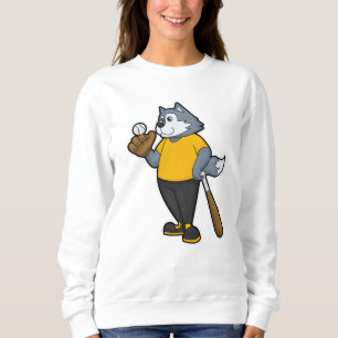 Wolf im Baseball mit Baseballschläger Sweatshirt