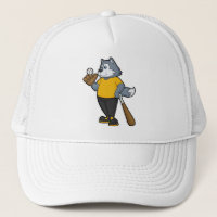 Wolf im Baseball mit Baseballschläger