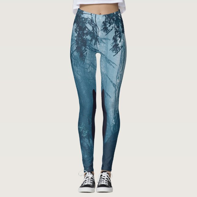 Wolf im Dunkelwald. Leggings (Vorderseite)