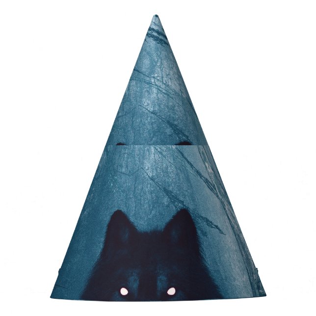 Wolf im Dunkelwald. Partyhütchen (Vorderseite)