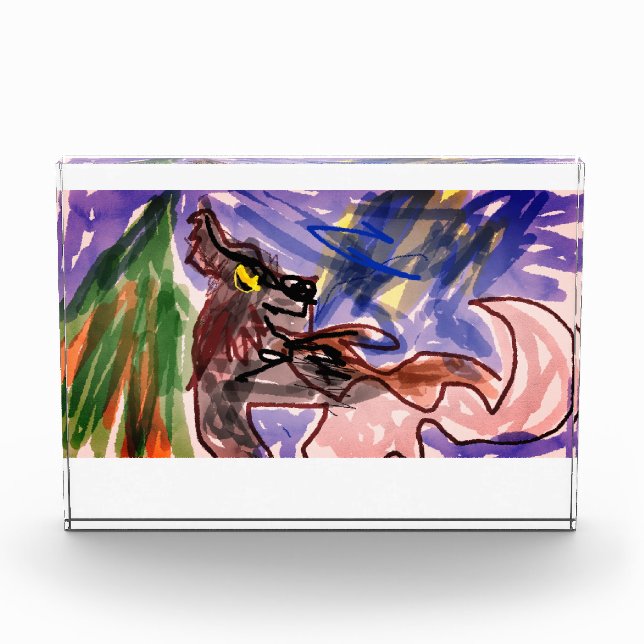 Wolf im Herbst Fotoblock (Vorderseite)