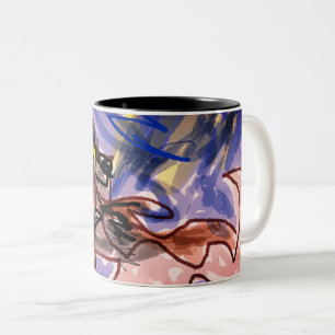 Wolf im Herbst Zweifarbige Tasse