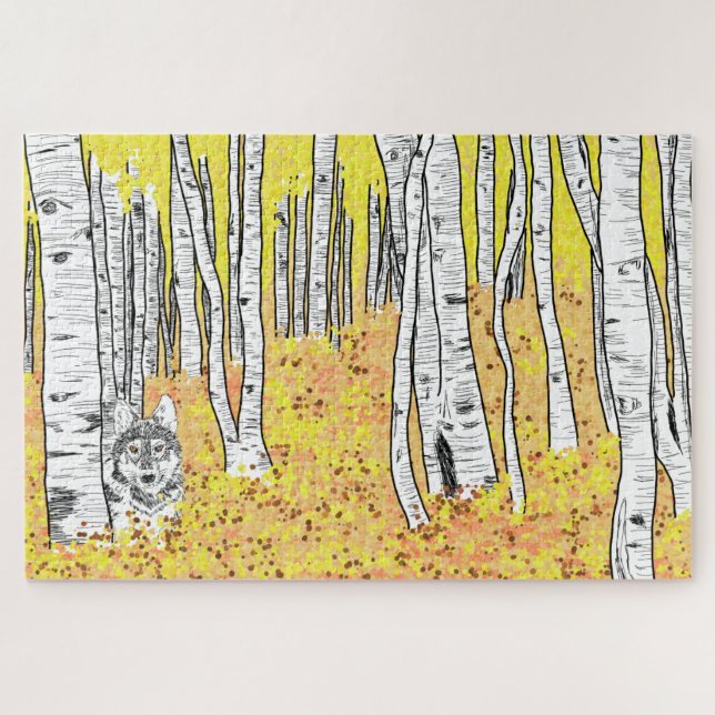 Wolf im Herbstwald (Horizontal)