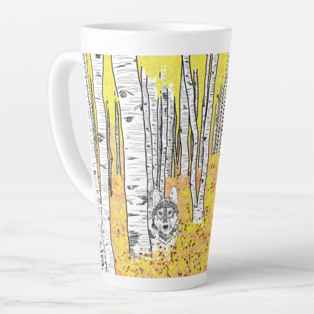 Wolf im Herbstwald Milchtasse (Linke Ecke)