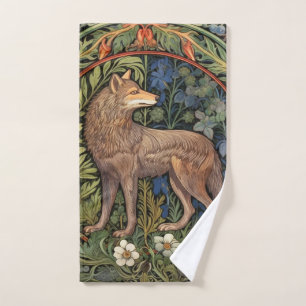 Wolf im Jugendstil des Waldes Handtuch