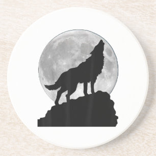Wolf im Mondlicht T-Shirt - Cooler voller Hund Wel Getränkeuntersetzer