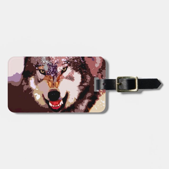 Wolf im Schnee Gepäckanhänger (Vorderseite horizontal)