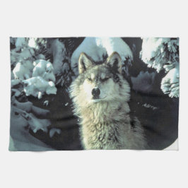Wolf im Schnee Geschirrtuch
