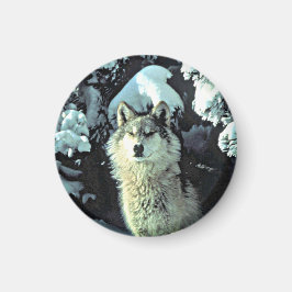 Wolf im Schnee Magnet