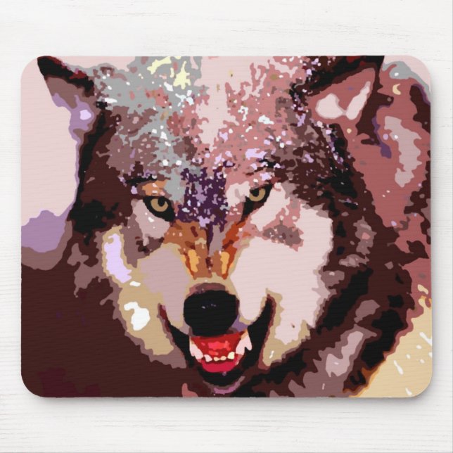 Wolf im Schnee Mousepad (Vorne)