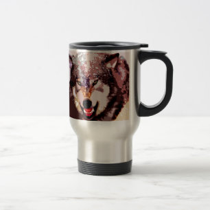 Wolf im Schnee Reisebecher