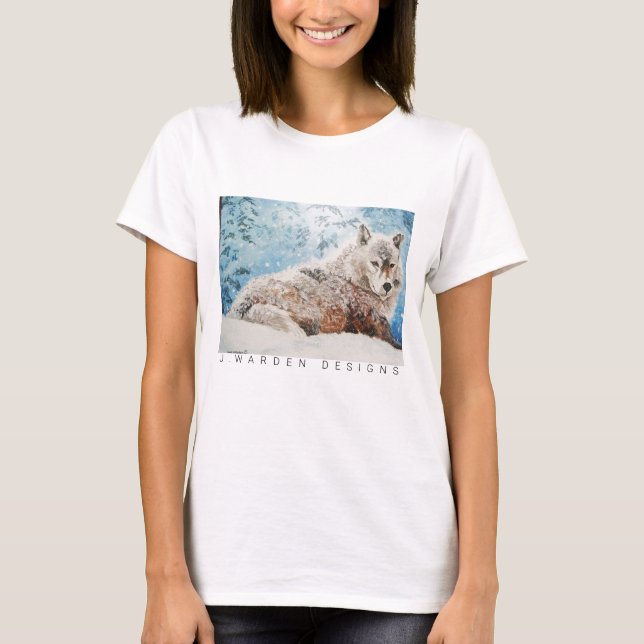 Wolf im Schnee T - Shirt Frauen (Vorderseite)