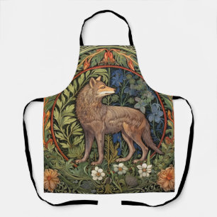 Wolf im Wald Art Nouveau Schürze