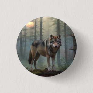 Wolf im Wald Button
