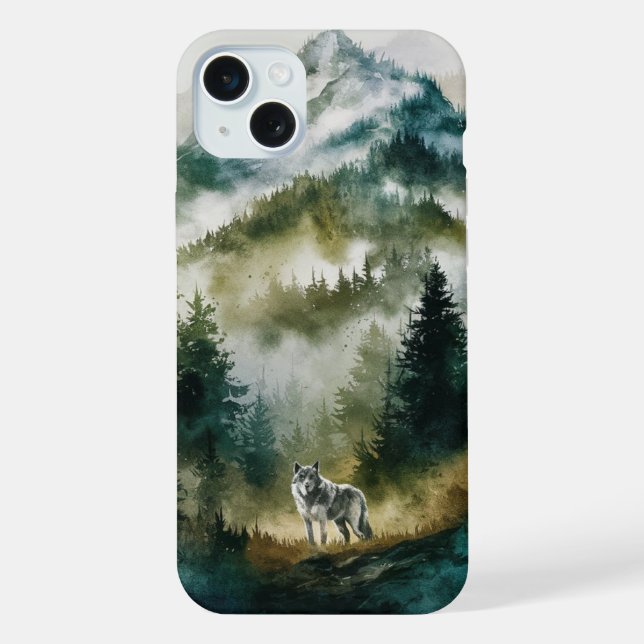 Wolf Im Wald iPhone 15 Plus Hülle (Rückseite)