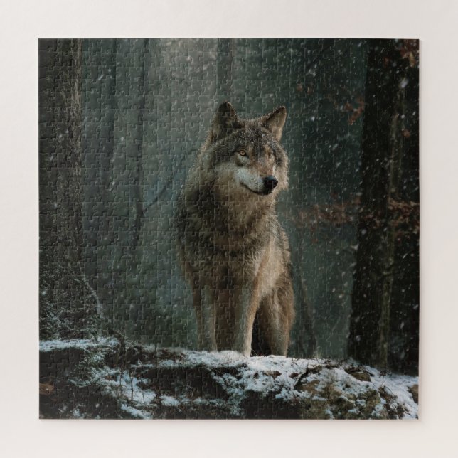 Wolf im Winter (Vertikal)