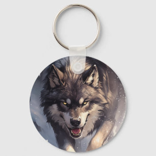 Wolf im Winter Schlüsselanhänger