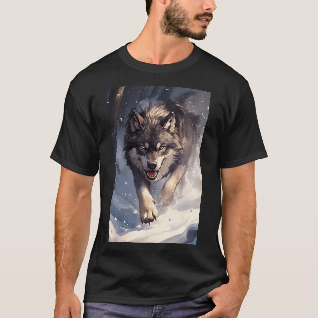 Wolf im Winter T-Shirt (Vorderseite)