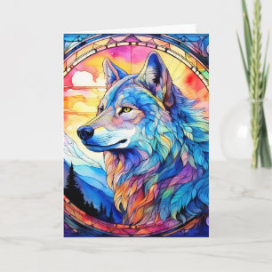 Wolf in Bleiglas Karte