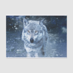 Wolf in Blizzard Seidenpapier