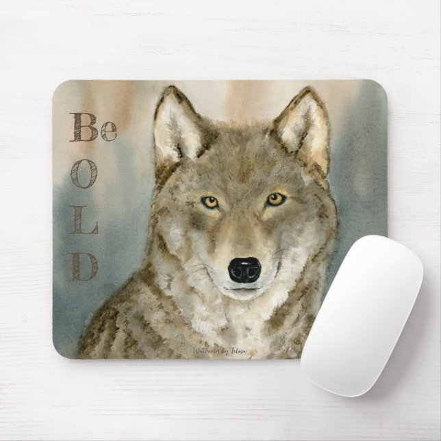 Wolf in der Nebelwasserfarbe Mousepad (Mit Mouse)