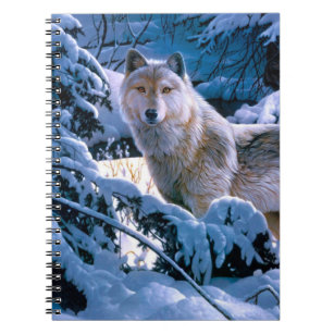 Wolf in der Winterwaldmalerei Notizblock