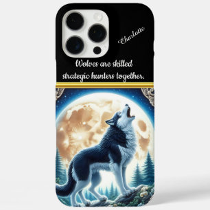 Wolf in einem Mondwald iPhone 16 Pro Max Hülle